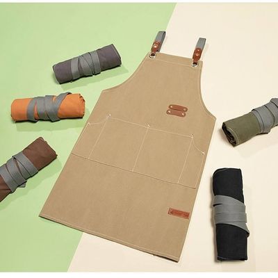 OEM/ODM Acceptable tablier utilitaire en toile cireuse pour le jardinage de cafés et restaurants
