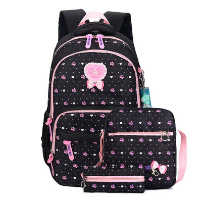 3 pièces Ensemble d' élèves du primaire Les filles sac à dos Sac scolaire avec motif de dessin animé en nylon