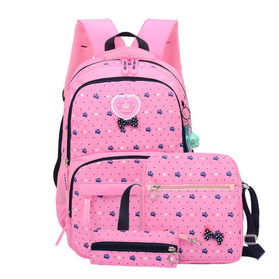 3 pièces Ensemble d' élèves du primaire Les filles sac à dos Sac scolaire avec motif de dessin animé en nylon