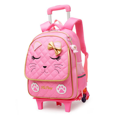 Logo personnalisé Mode Enfants Enfants Roue de dessin animé Chariot scolaire Sac pour l' âge préscolaire