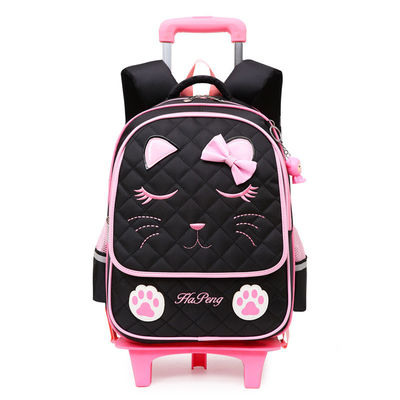 Logo personnalisé Mode Enfants Enfants Roue de dessin animé Chariot scolaire Sac pour l' âge préscolaire
