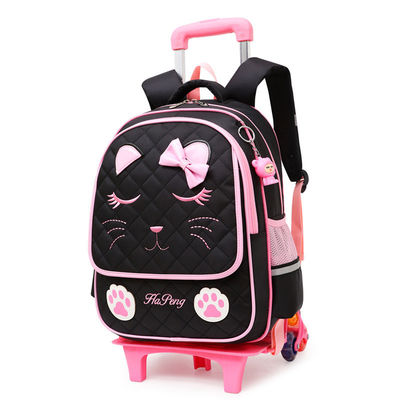 Logo personnalisé Mode Enfants Enfants Roue de dessin animé Chariot scolaire Sac pour l' âge préscolaire