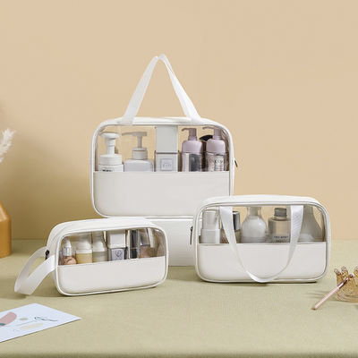 Sac cosmétique transparent avec fermeture à fermeture à glissière et votre logo personnalisé