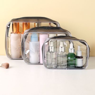 Matériau PVC Cosmétiques Commodité Boîte d'organisation de maquillage transparente pour les voyages des femmes