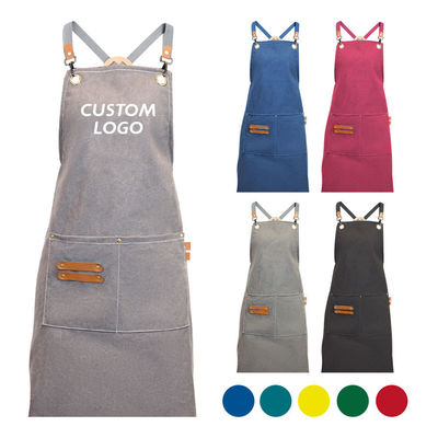 Logo personnalisé tablier en coton pour cuisinier en gros achat de fournitures