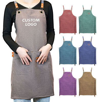 Logo personnalisé tablier en coton pour cuisinier en gros achat de fournitures