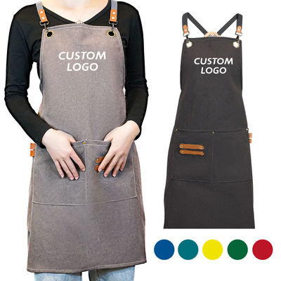 Logo personnalisé tablier en coton pour cuisinier en gros achat de fournitures