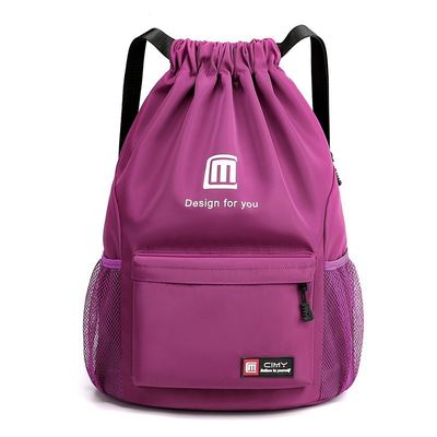 Matériau principal Sac à dos en toile à corde de dessin Sac de gym léger pour le sport Logo de basket-ball