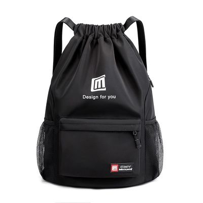 Matériau principal Sac à dos en toile à corde de dessin Sac de gym léger pour le sport Logo de basket-ball
