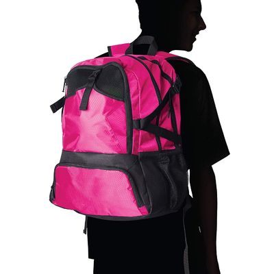 Sac à dos sportif de grande capacité de couleurs vives avec logo et motif de lettres personnalisés