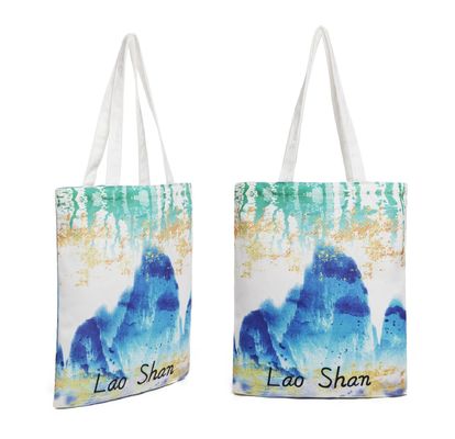 Logo personnalisé accepté sac à main en coton recyclable toile de coton grande taille avec poche fermeture éclair