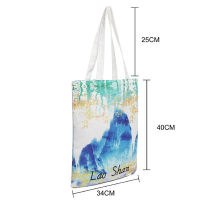 Logo personnalisé accepté sac à main en coton recyclable toile de coton grande taille avec poche fermeture éclair