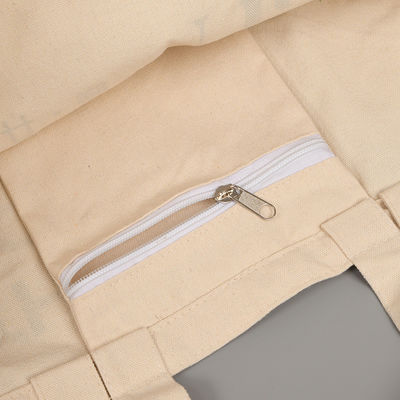 Sac de shopping en toile de grande capacité avec motif de dessin animé et fermeture à glissière