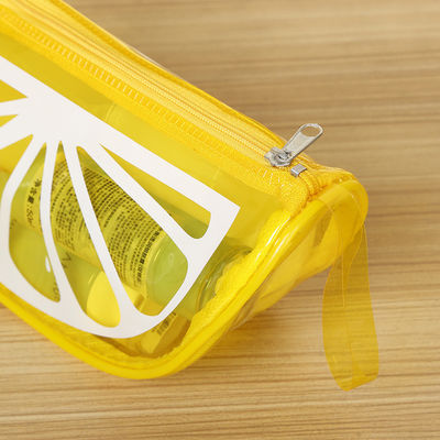 Sac de lavage à fermeture à glissière imperméable à l'eau Sac cosmétique en PVC personnalisé de grande capacité avec conception de fruits