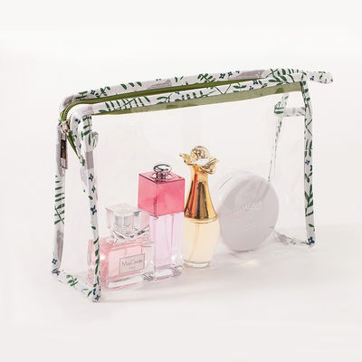 Acceptable OEM/ODM Sac de rangement transparent en PVC à trois pièces à la mode pour les articles de toilette