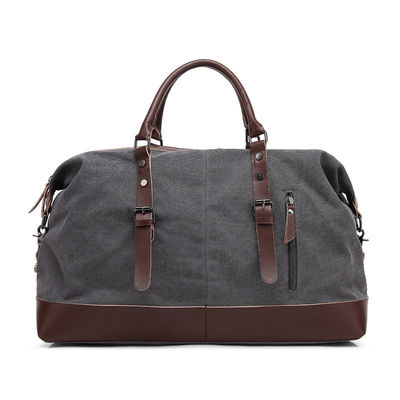 Sacs d'entraînement surdimensionnés imperméables toile en cuir authentique sac de week-end marron