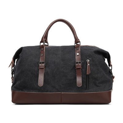 Sacs d'entraînement surdimensionnés imperméables toile en cuir authentique sac de week-end marron