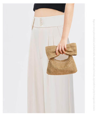 Sac à main personnalisé pour femmes, paille en forme d'arc tissé, sac à main en forme de raffia, sac à main en forme d'embrayage.