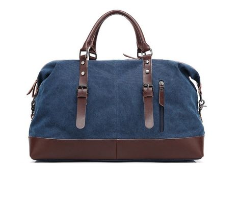 Sacs d'entraînement surdimensionnés imperméables toile en cuir authentique sac de week-end marron