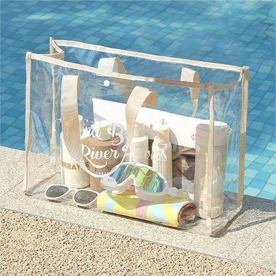Gamme de coton épais personnalisé sac à dos en PVC rose transparent pour les achats à la mode
