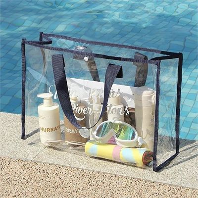 Gamme de coton épais personnalisé sac à dos en PVC rose transparent pour les achats à la mode