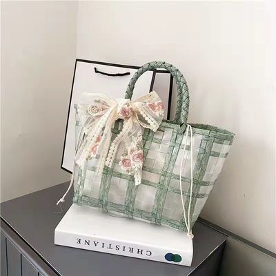 Polyester revêtement PVC tissé Tote Jelly sacs pour les femmes cadeaux et mariages choix idéal