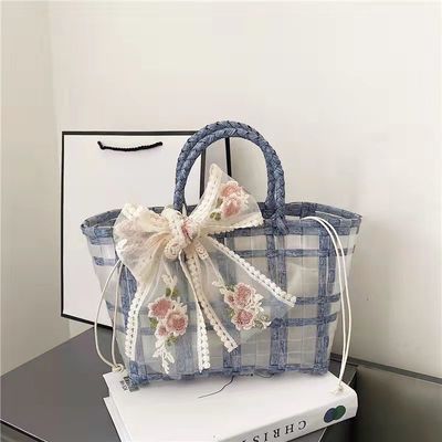 Polyester revêtement PVC tissé Tote Jelly sacs pour les femmes cadeaux et mariages choix idéal