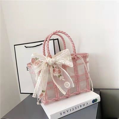 Polyester revêtement PVC tissé Tote Jelly sacs pour les femmes cadeaux et mariages choix idéal