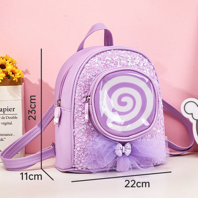 La vie quotidienne de l'école Coloriage de dessins animés pour bébés Sacs scolaires avec des lumières LED à paillettes de design