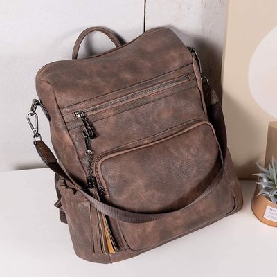 Style minimaliste Gros sac à épaule de mode pour femmes Logo personnalisé et tassel accepté