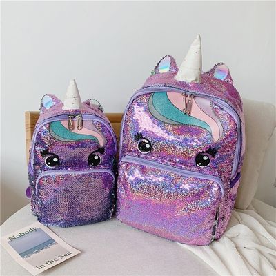 Logo personnalisé Rainbow Glitter Sacs scolaires pour adolescents Filles Nouveau style à la mode