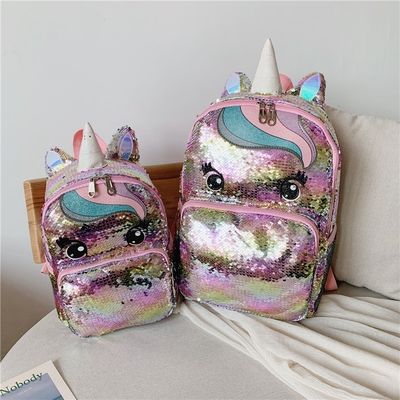Logo personnalisé Rainbow Glitter Sacs scolaires pour adolescents Filles Nouveau style à la mode