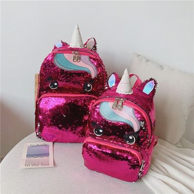 Logo personnalisé Rainbow Glitter Sacs scolaires pour adolescents Filles Nouveau style à la mode