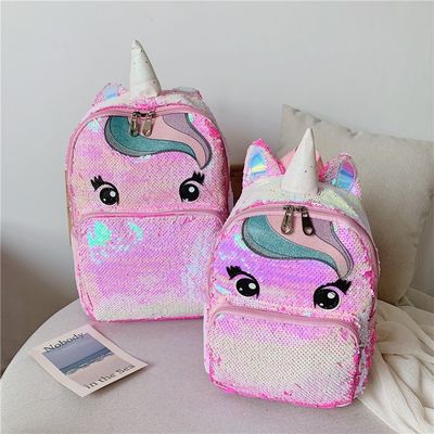Logo personnalisé Rainbow Glitter Sacs scolaires pour adolescents Filles Nouveau style à la mode