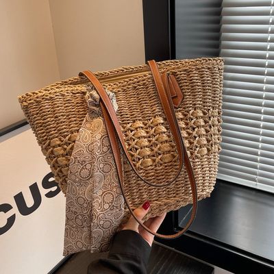 2024 mode sac de plage de paille pour femmes sac à main personnalisé avec matériau de paille