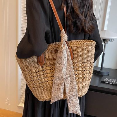 2024 mode sac de plage de paille pour femmes sac à main personnalisé avec matériau de paille
