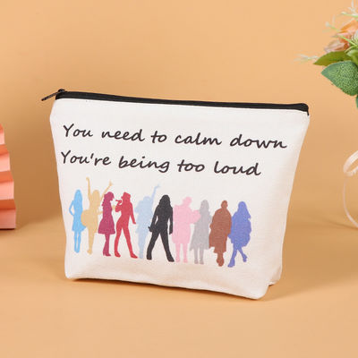 Fermeture à glissière imprimée Luxe coton Petite poche en toile Sac de voyage cosmétique pour le style de la mode