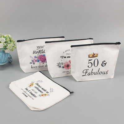 Fermeture à glissière imprimée Luxe coton Petite poche en toile Sac de voyage cosmétique pour le style de la mode