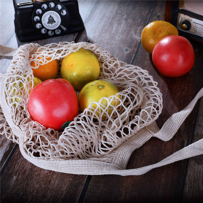 Sacs à rouleaux en maille de coton réutilisable pour fruits et légumes