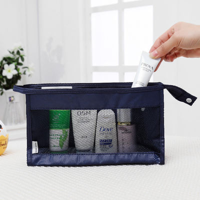 Sac cosmétique en treillis Sac de maquillage en blanc
