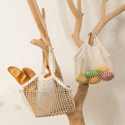 Sac à main long pour acheter des fruits et légumes en coton biologique réutilisable
