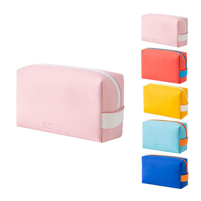 Sacs cosmétiques en cuir imprimé avec couleur colorée et fermeture à glissière