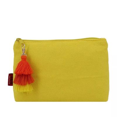 Beauté coton femmes maquillage sac de voyage avec fermeture à fermeture à glissière et Tassel Logo personnalisé