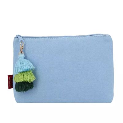 Beauté coton femmes maquillage sac de voyage avec fermeture à fermeture à glissière et Tassel Logo personnalisé