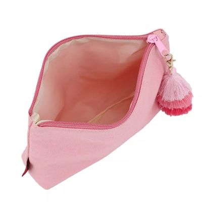Beauté coton femmes maquillage sac de voyage avec fermeture à fermeture à glissière et Tassel Logo personnalisé