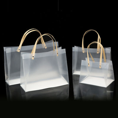 Sac d'emballage cadeau transparent réutilisable avec poignée