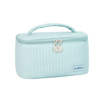 Sac à main cosmétique en PU imperméable pour femme avec fermeture à fermeture à glissière et conception portable