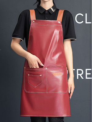 Logo personnalisé cuir imperméable à l'eau tablier de cuisinier pour café restaurants travail cuisine type d'article