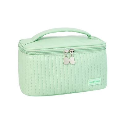 Sac à main cosmétique en PU imperméable pour femme avec fermeture à fermeture à glissière et conception portable