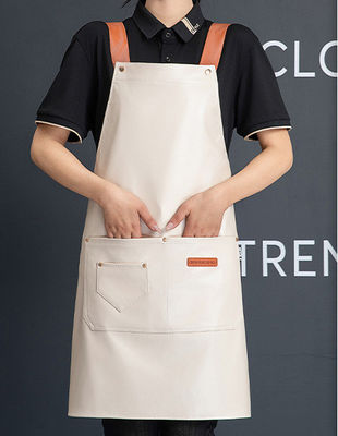 Logo personnalisé cuir imperméable à l'eau tablier de cuisinier pour café restaurants travail cuisine type d'article